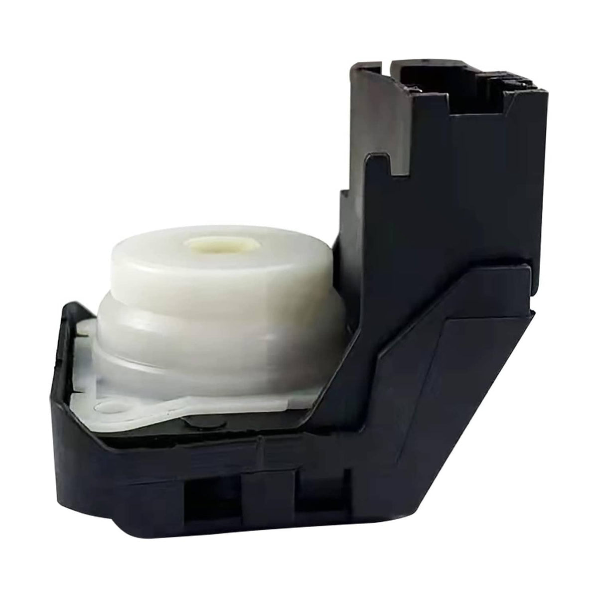 Ignition starter switch in black housing with white round actuator