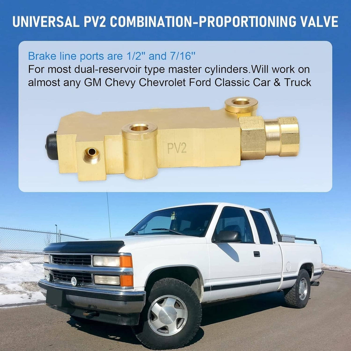 Universal PV2 combination proportioning valve with brass body and fittings
