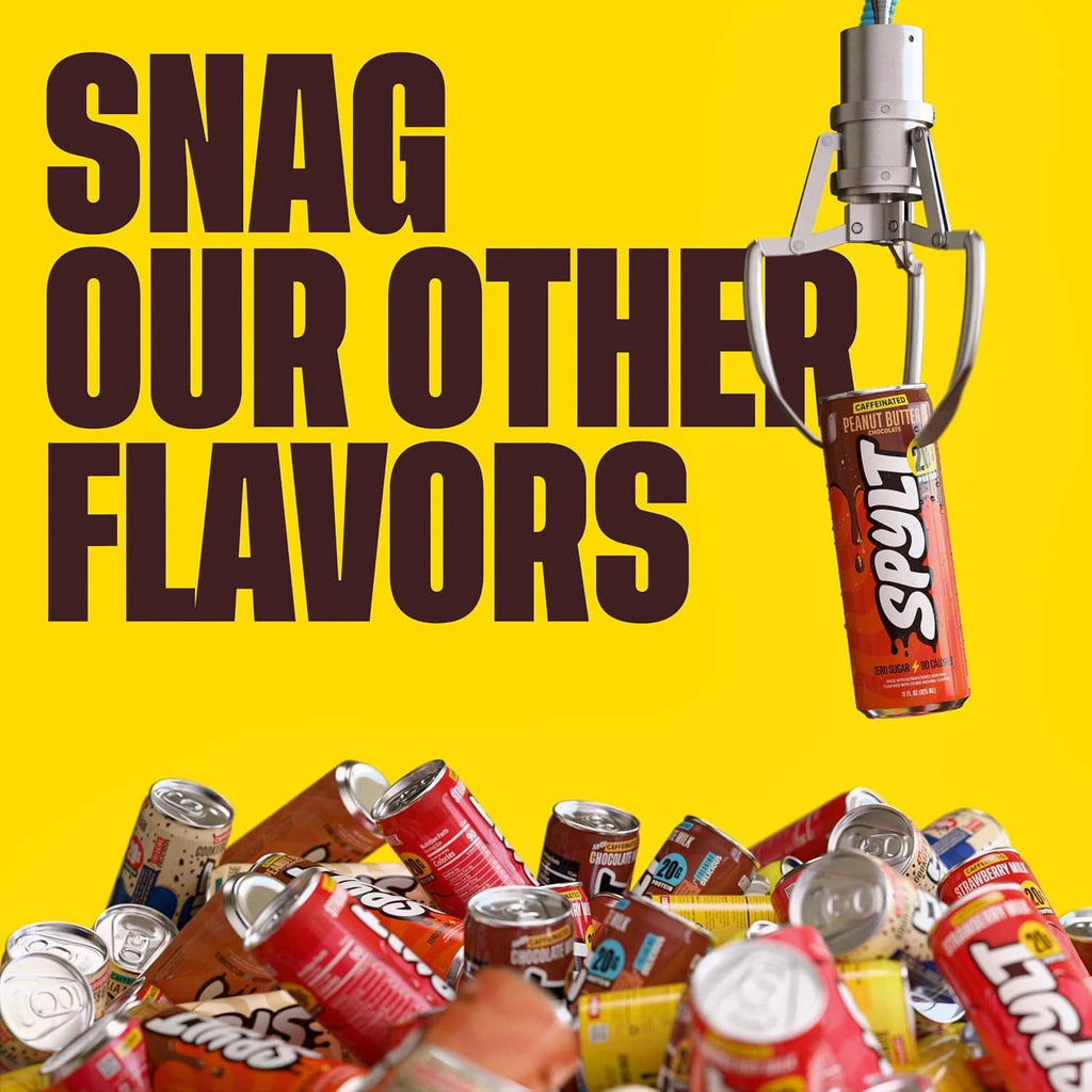 Assorted Spylt beverage cans with Snack Ourth Flavors variety lineup