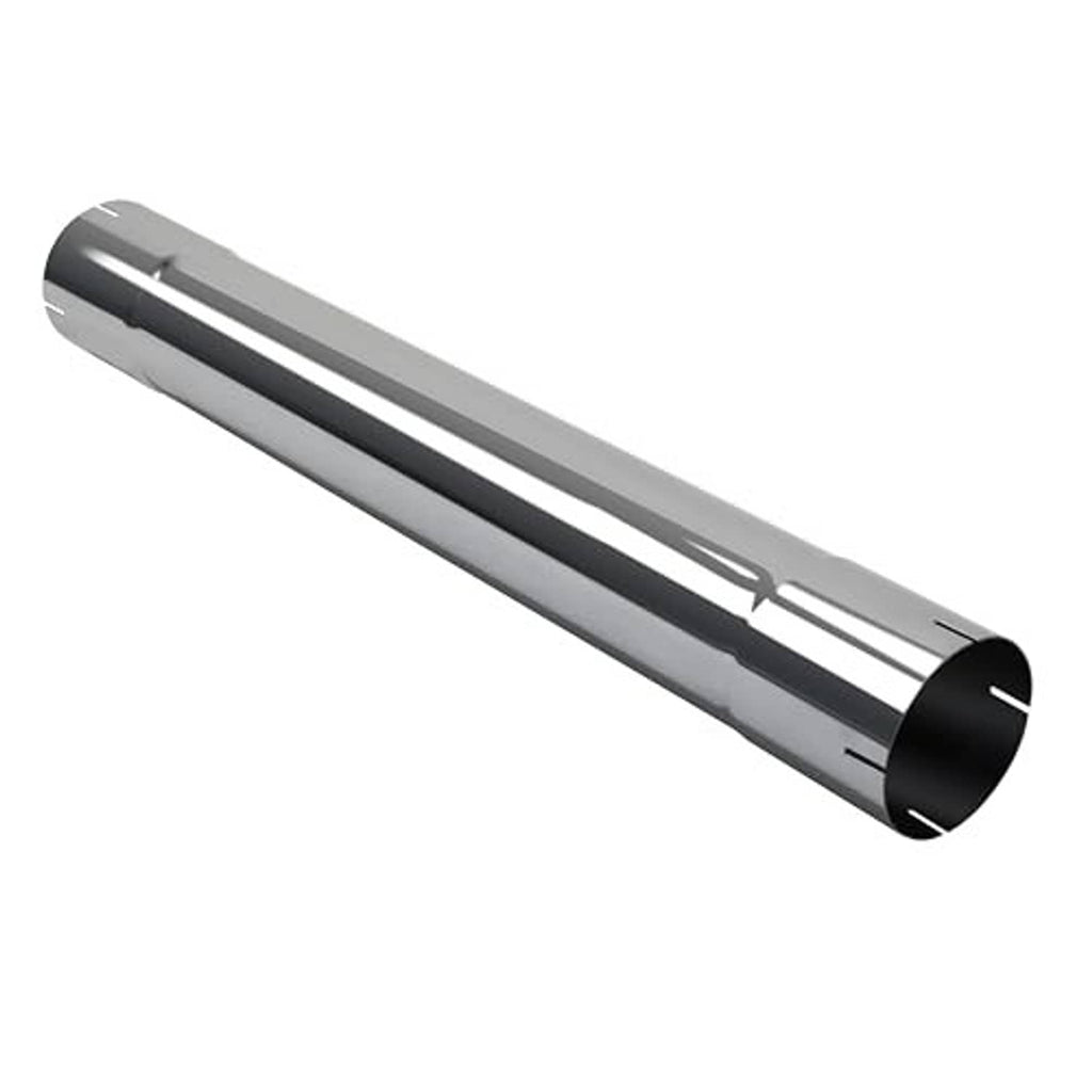 4-inch T304 stainless steel straight exhaust pipe, black end cap on one side