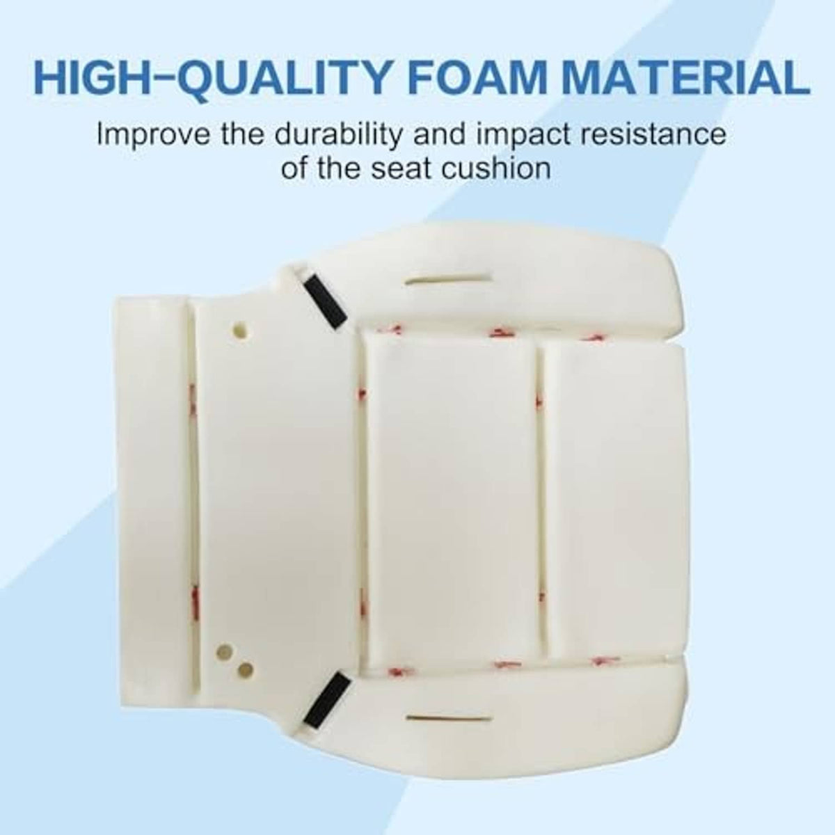 Cream foam seat cushion replacement with red-stitched panels and side slots