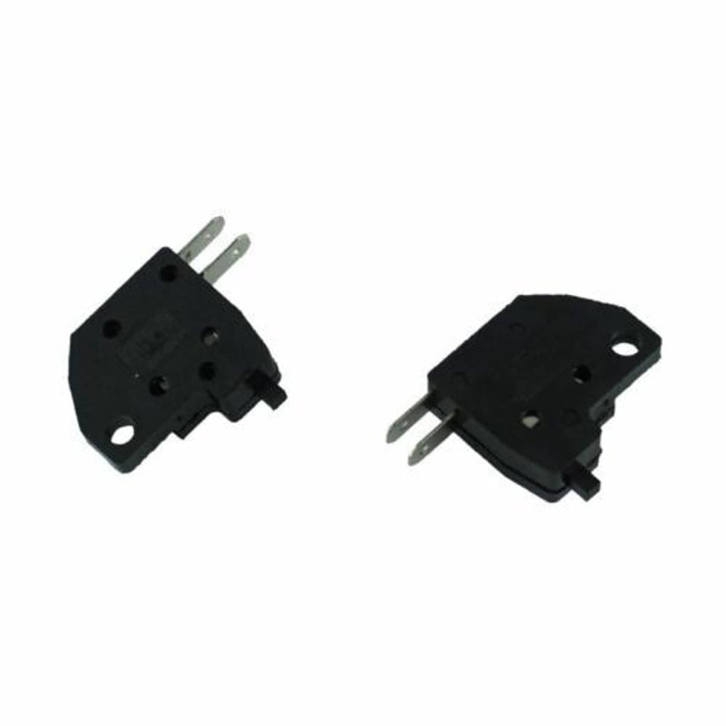 Motorcycle brake light stop switch set with two black pushbutton contacts