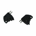 Motorcycle brake light stop switch set with two black pushbutton contacts