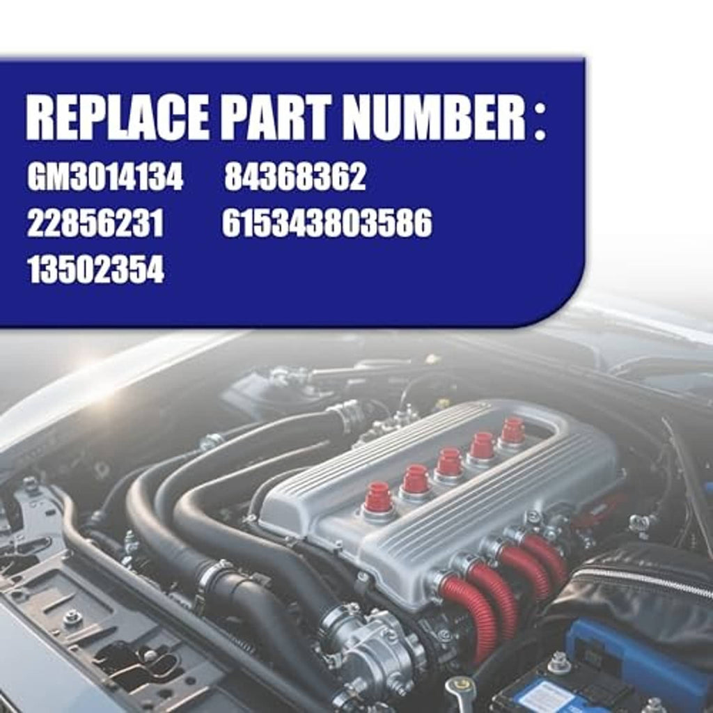 Part replacement number list graphic with engine bay photo