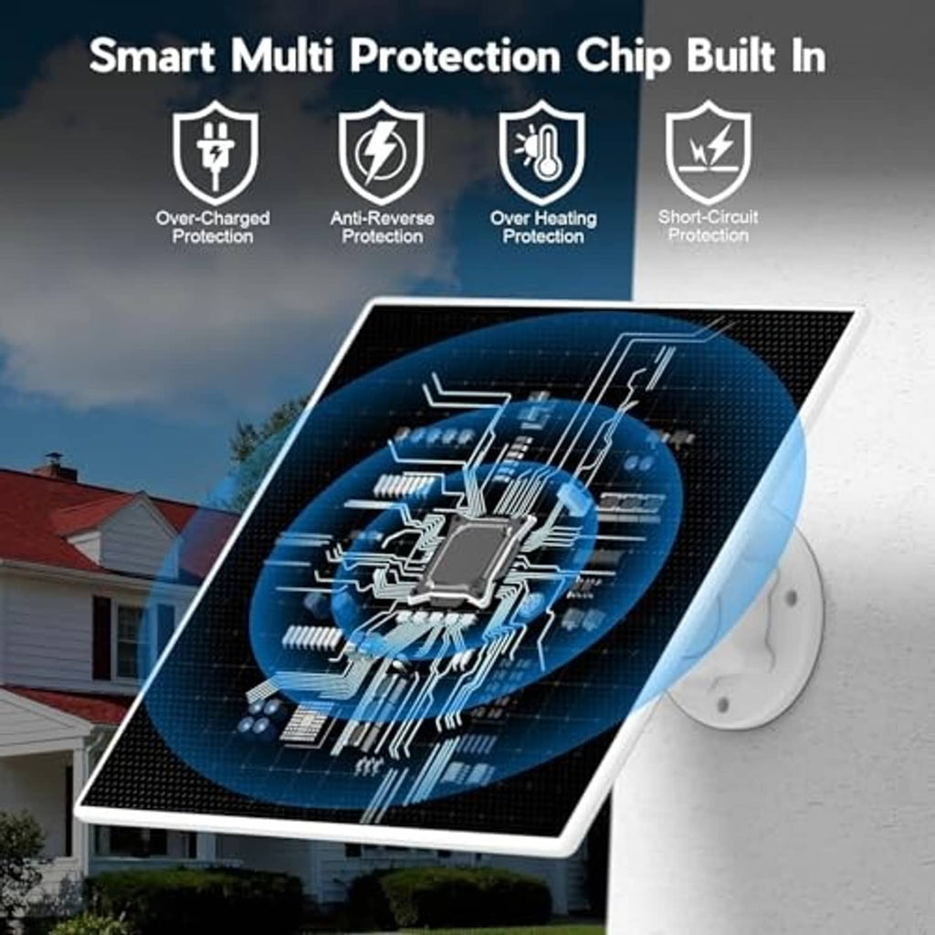 Black solar panel charger with built-in multi-protection circuitry for safe charging
