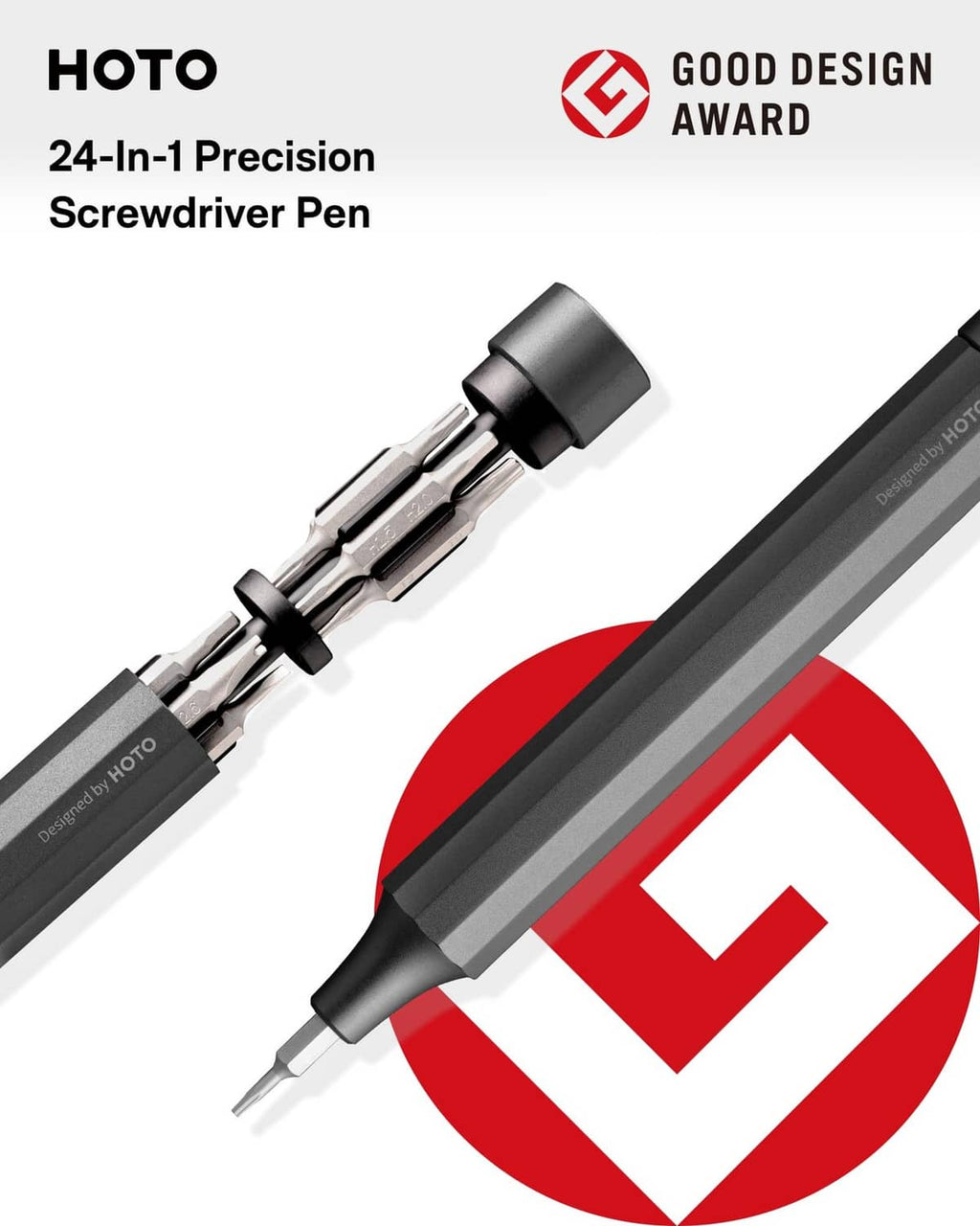 HOTO precision screwdriver pen with multiple interchangeable bits and magnetic tip