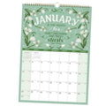 January 2027 wall calendar with mint floral cover and month grid for planning
