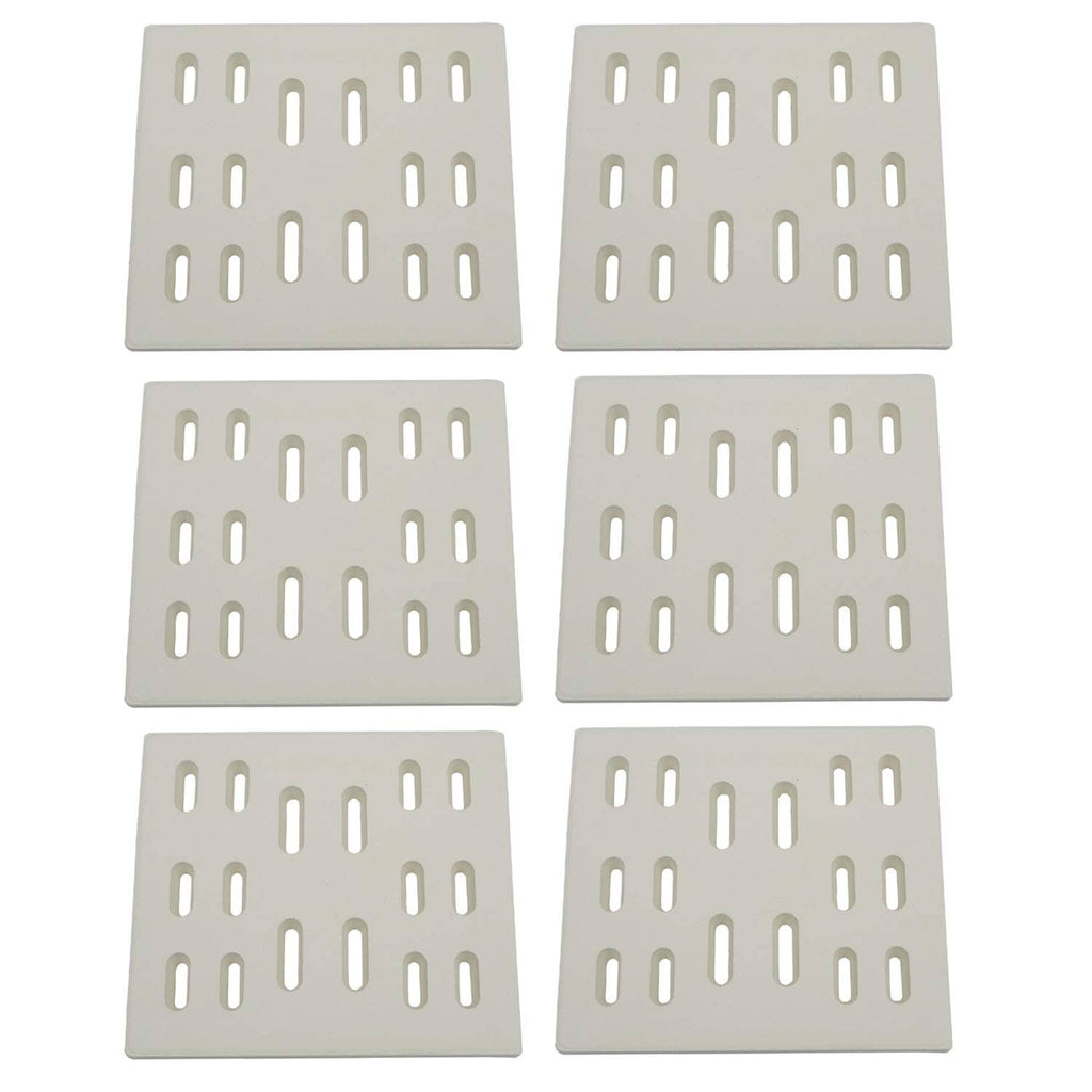 Set of 6 ceramic radiant burner covers, rectangular with vent holes