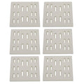 Set of 6 ceramic radiant burner covers, rectangular with vent holes