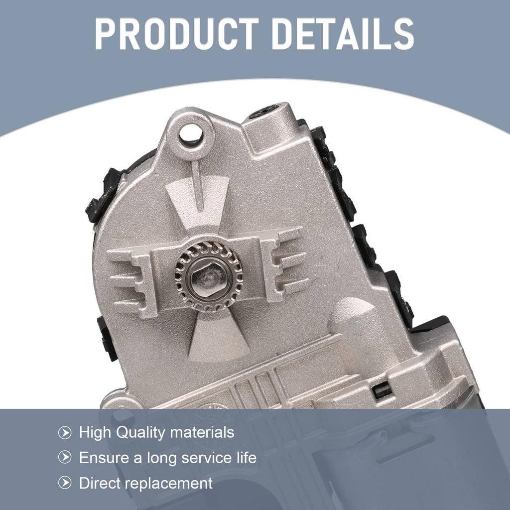Sunroof motor top view with gear mechanism and silver metal housing