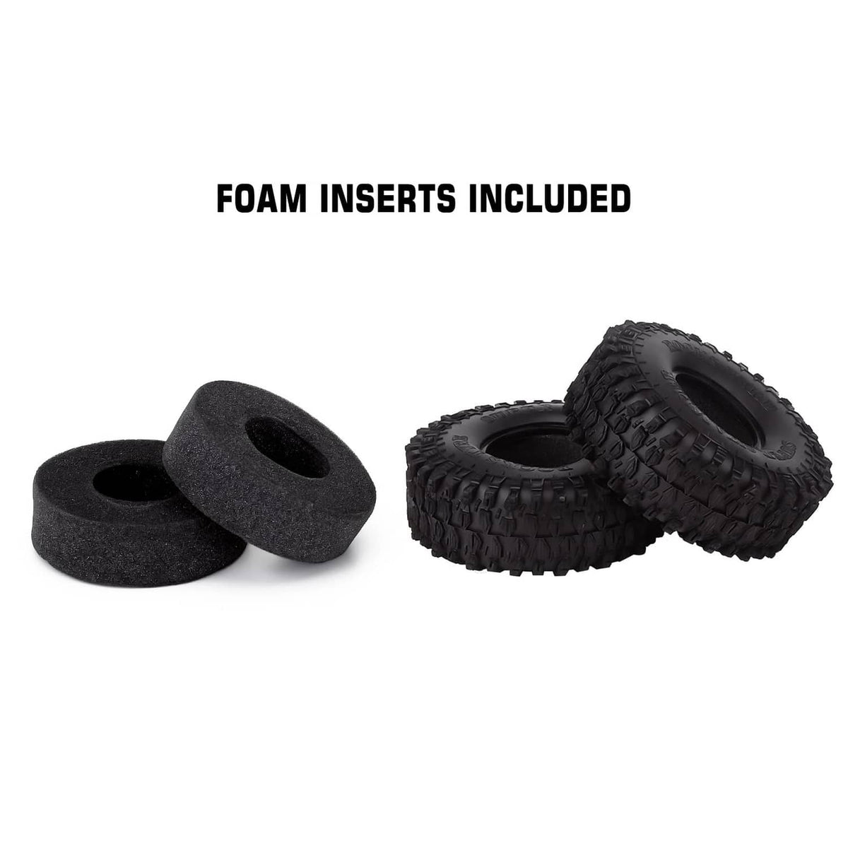 Black foam tire inserts included for 1.9 crawler tires
