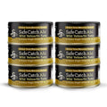 Canned ahi tuna multipack with 6 mini cans in extra virgin olive oil, yellow-gold labels