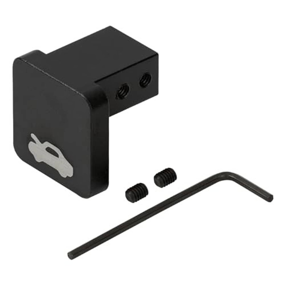 Black hood latch release handle cable repair kit with mounting plate and hex key