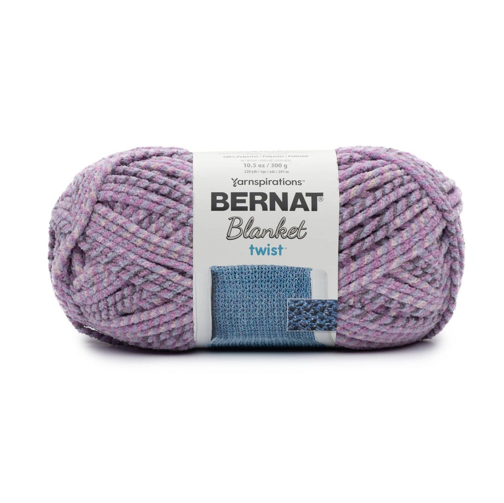 Purple heather super bulky acrylic yarn skein, for Bernat Blanket twist style