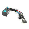 12V tilt trim relay with wiring harness, black module and blue terminal posts