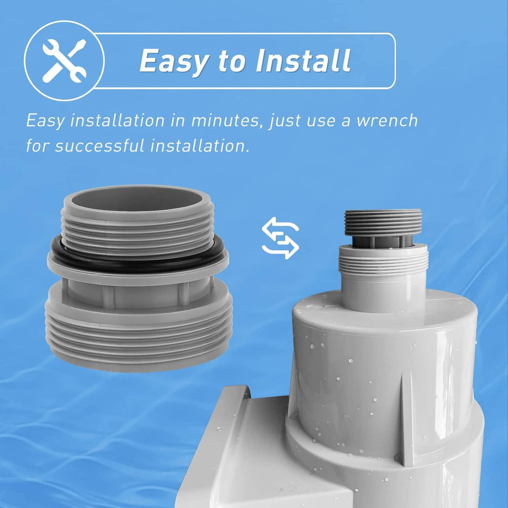 Hose adapter couplers with black gasket seal for quick connection, gray threaded parts