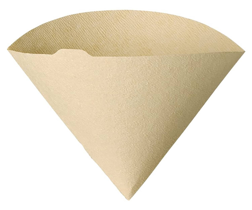 Natural V60-style paper coffee filter cone, size 02