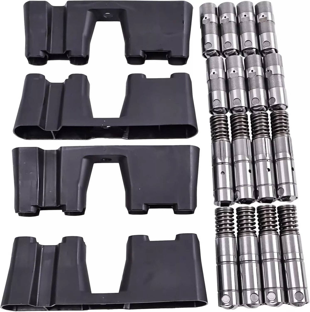 Machined lifter assemblies and black plastic guide parts in a grouped set