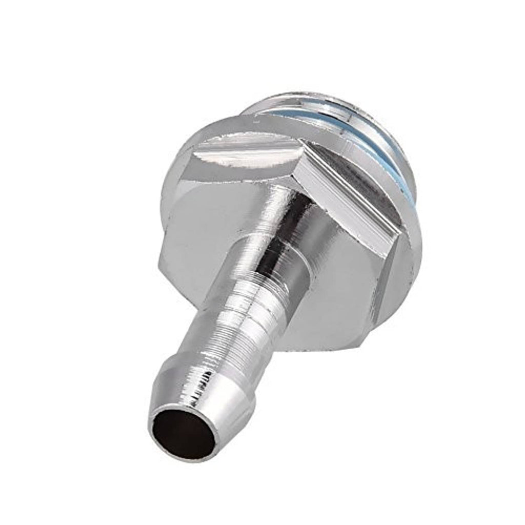 Silver G1/4 barb fitting adapter with hex face and blue sealing band