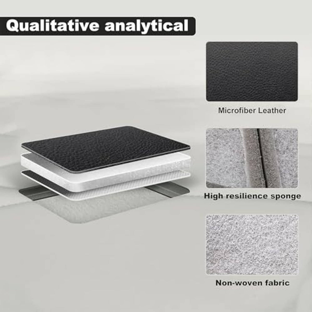 Black microfibre leather front seat bottom cover with high-resilience sponge backing