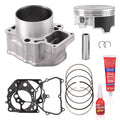 Cylinder, piston, rings, and gasket set top end kit in silver and black components