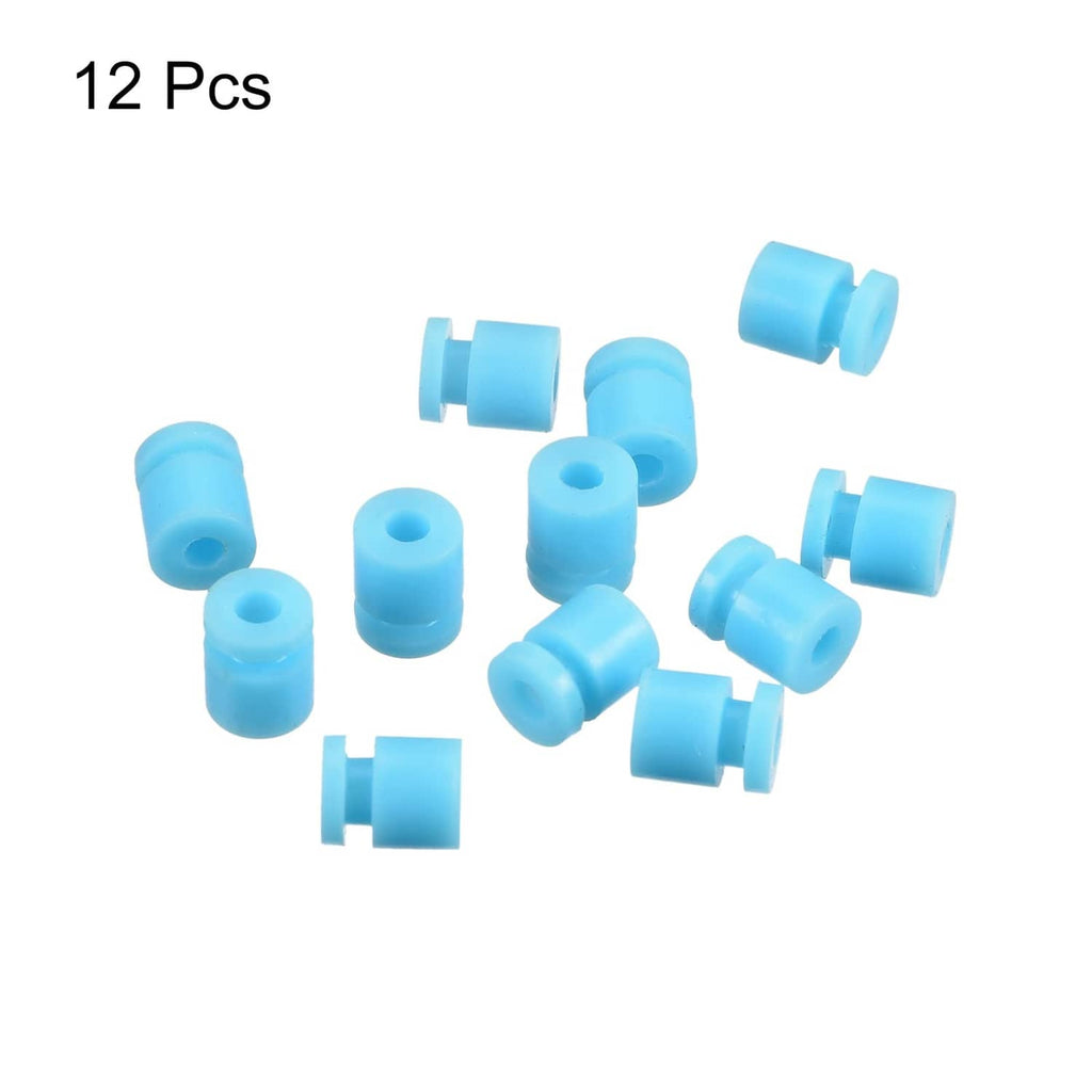 Light blue anti-vibration rubber mounts, 12-piece set of cylindrical sleeves