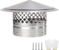6-inch stainless steel cone-top chimney cap with rhombus screen