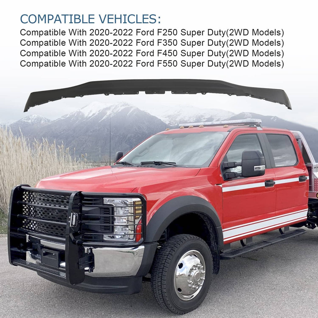 Front lower bumper valance installed on a pickup truck front lower bumper