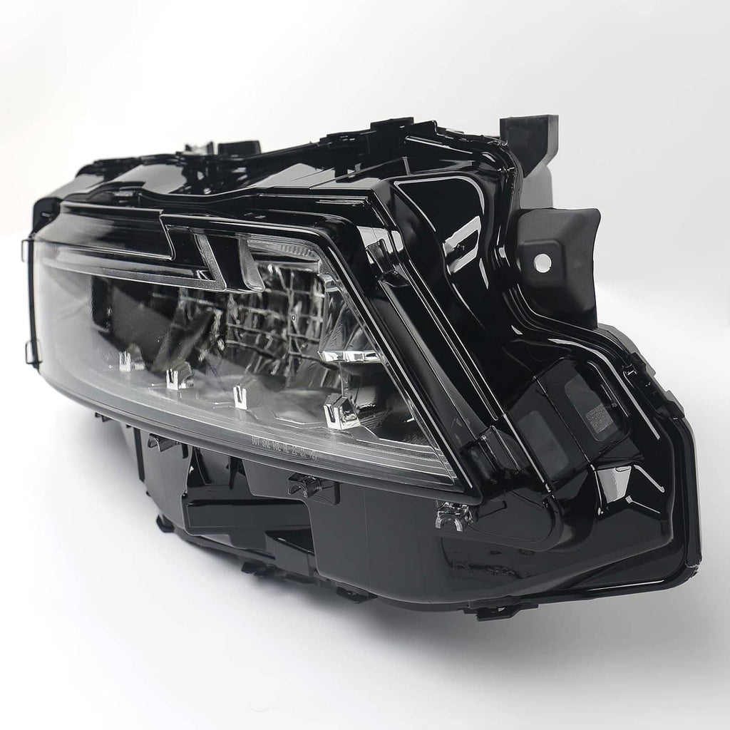 Right LED headlight assembly with clear lens and black housing