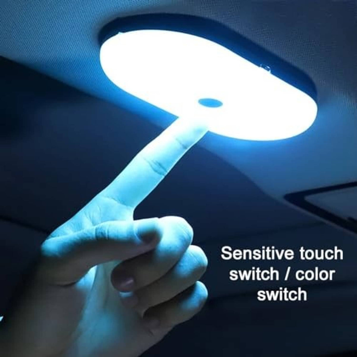 USB rechargeable LED reading light, oval white lamp with touch control and blue glow