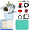 Carburetor kit with metal carburetor, spark plug, hose, gaskets, and air filter