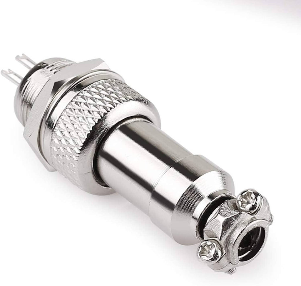 6-pin circular metal aviation connector adapter with male screw terminals