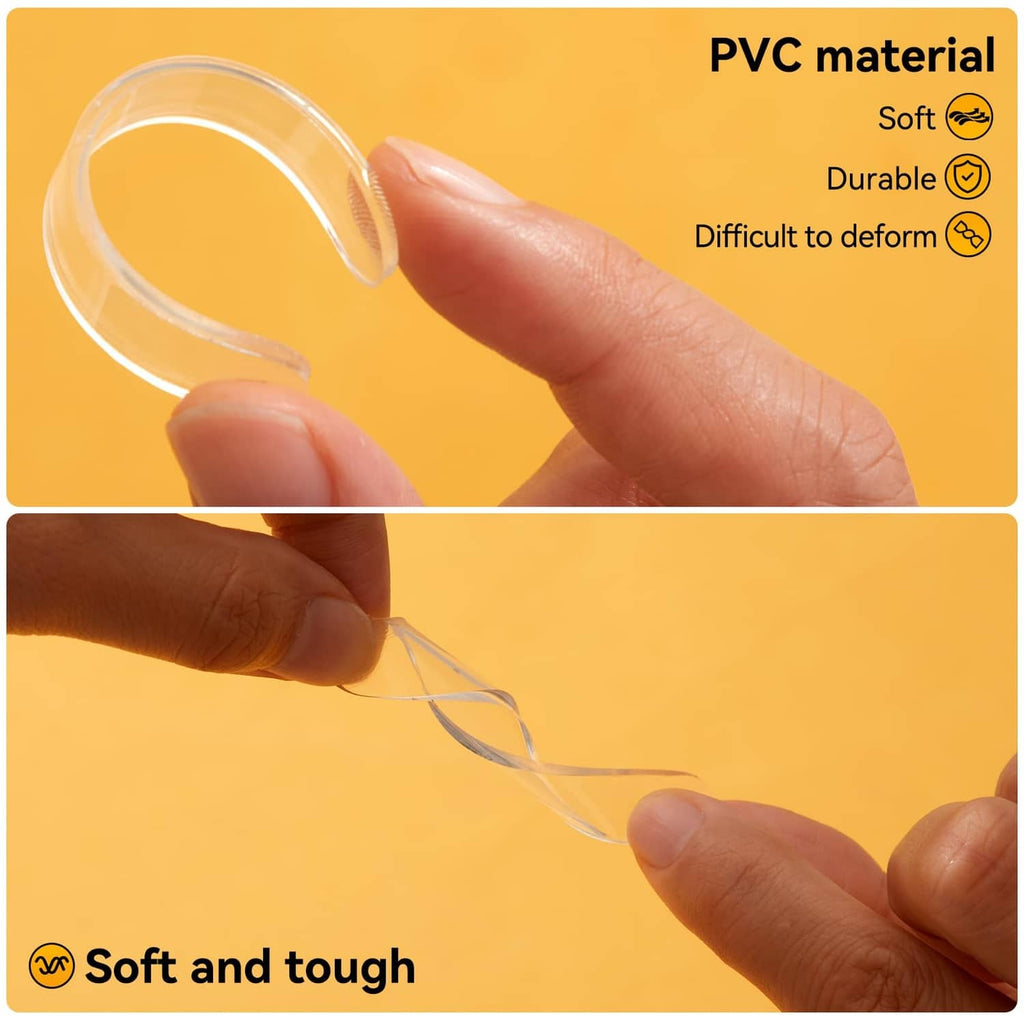 Transparent PVC wall bumper pads, soft flexible clear strip held by fingers