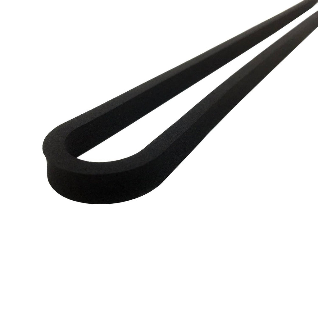 Black rubber vacuum sealer gasket strip with raised seal profile