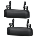 Pair of black plastic exterior door handles with metal spring posts and side clips