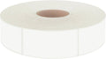 Roll of white rectangular blank self-adhesive labels with write-on area