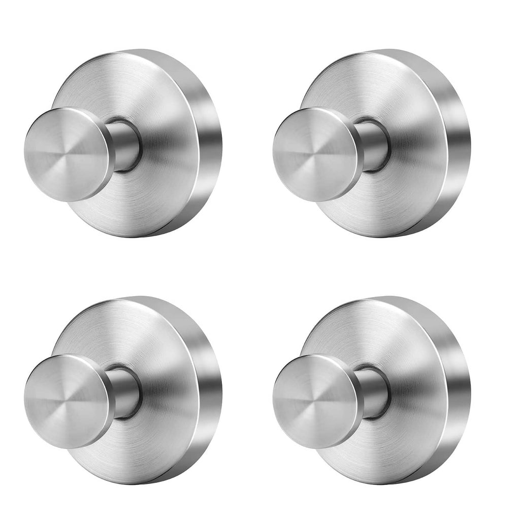 Set of 4 silver suction cup hooks with round twist-lock bases