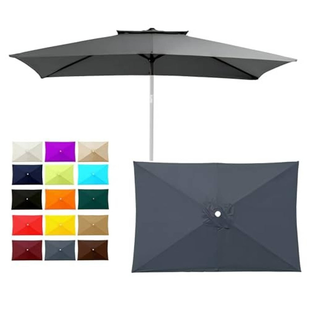 Dark gray rectangular replacement canopy with 6 ribs and center vent grommet