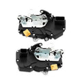 Front door lock actuator set with two black housings and orange electrical connectors