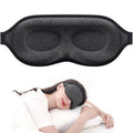 Dark gray contoured sleep mask with black trim, soft fabric eye cover