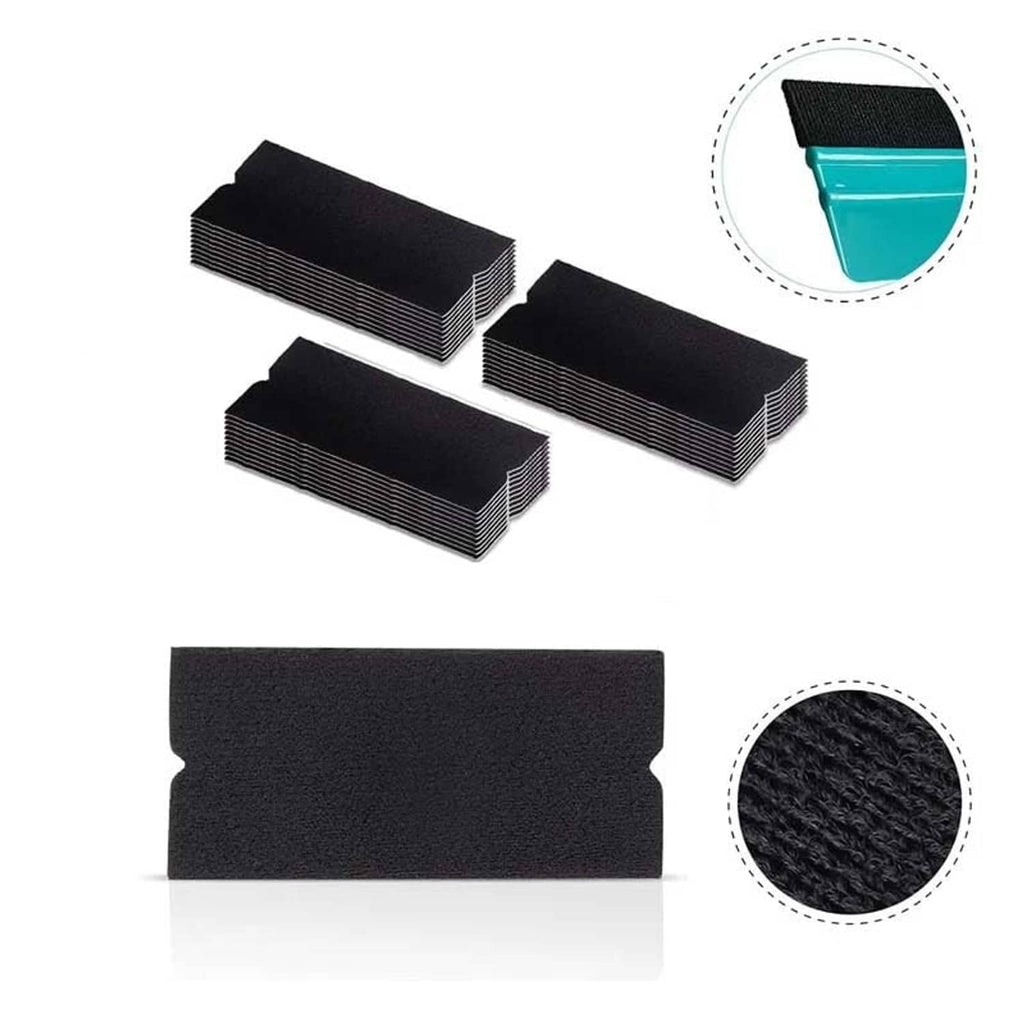 Black felt squeegee edge replacement pads, multiple pieces with textured close-up