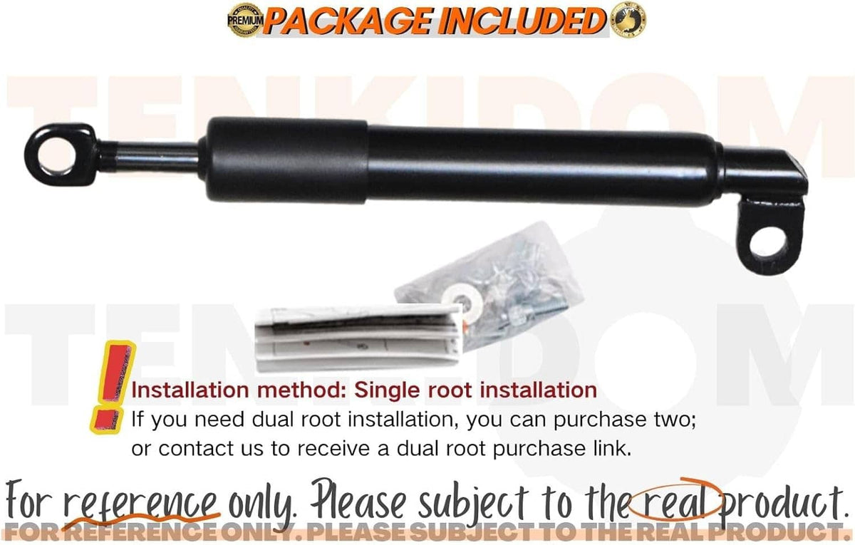 Black tailgate assist shock with mounting brackets and included installation parts
