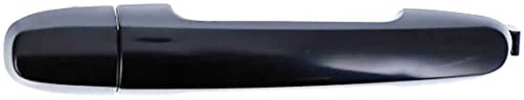 Primed black exterior door handle with curved lever and recessed mounting edge