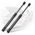 Pair of black front hood gas struts with ball socket mounting ends