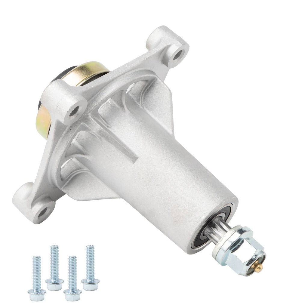Angled spindle assembly with hex-cap bearing and three mounting bolts