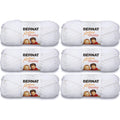 Bernat Softee Chunky super bulky white acrylic yarn, 6 skeins in labels
