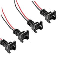4-pack fuel injector connector pigtail harness, black housings, red/black wires