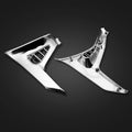 Modified triangle fairing cover set, chrome/silver finish with vented openings