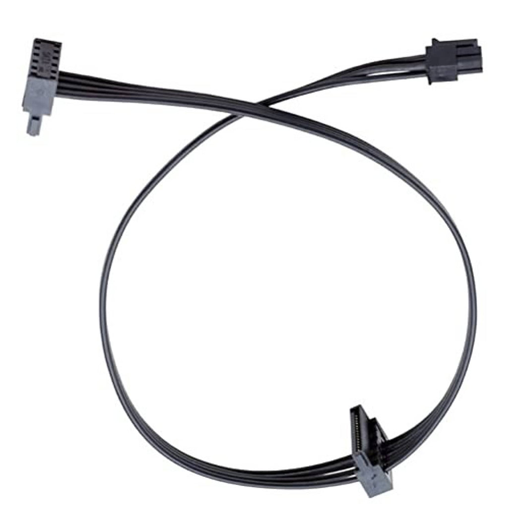 ATX mini 4-pin to dual SATA power cable showing two SATA connector heads