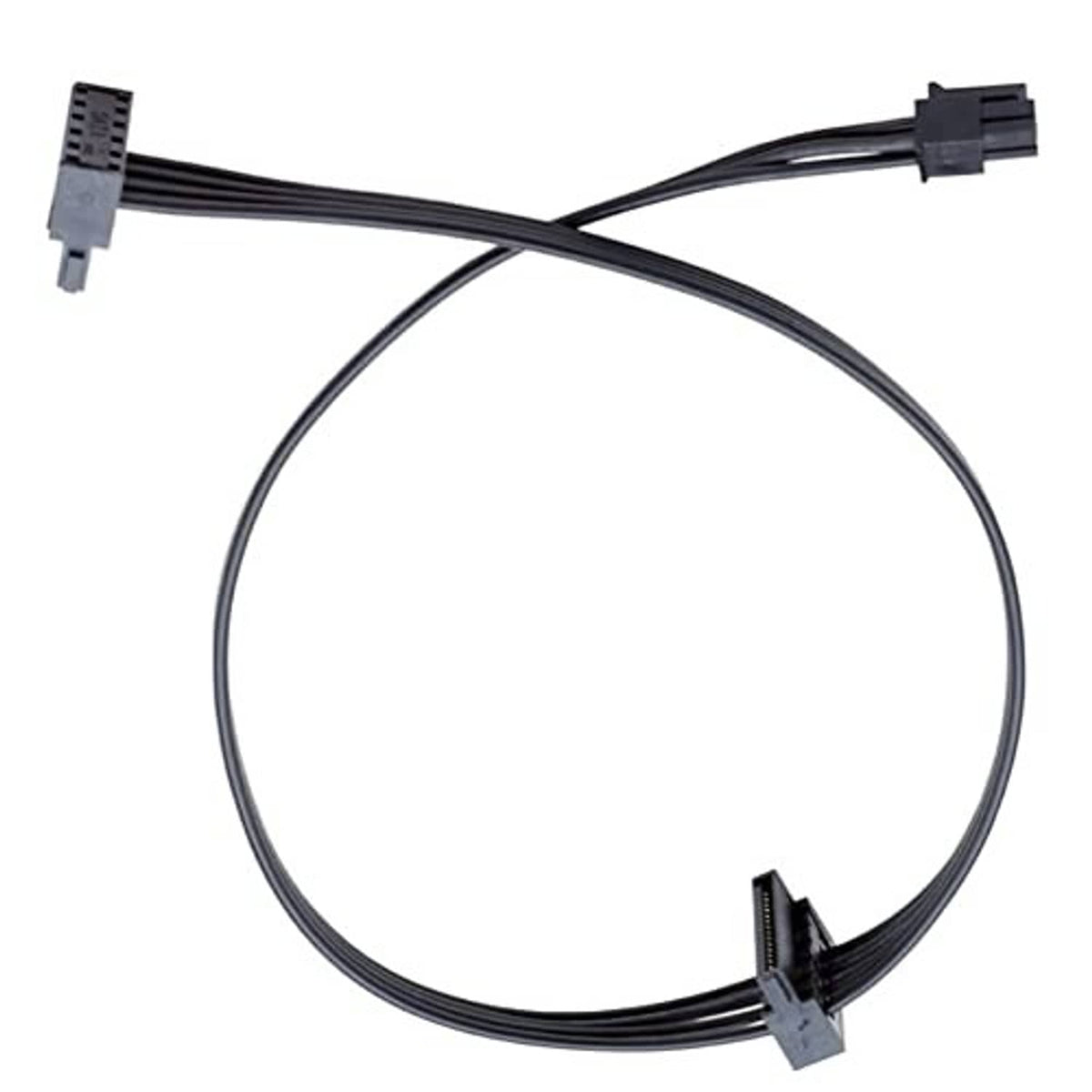 ATX mini 4-pin to dual SATA power cable showing two SATA connector heads